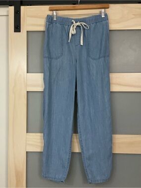 Rails Graham Tencel Linen Drawstring Pants Blue Lightweight Size L Fits M
